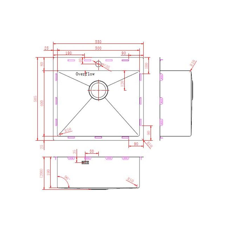 Кухонная мойка из нержавеющей стали ZorG ZRN 5055 PREMIUM