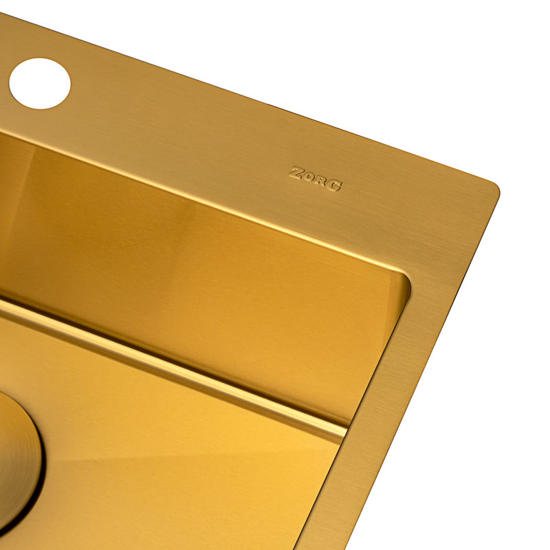 Кухонная мойка из нержавеющей стали ZorG ZRN 5055 PREMIUM PVD Gold