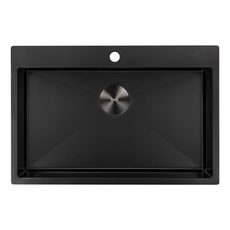Кухонная мойка из нержавеющей стали ZorG ZRN 5075 PREMIUM PVD Gunblack