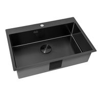 Кухонная мойка из нержавеющей стали ZorG ZRN 5075 PREMIUM PVD Gunblack — 1