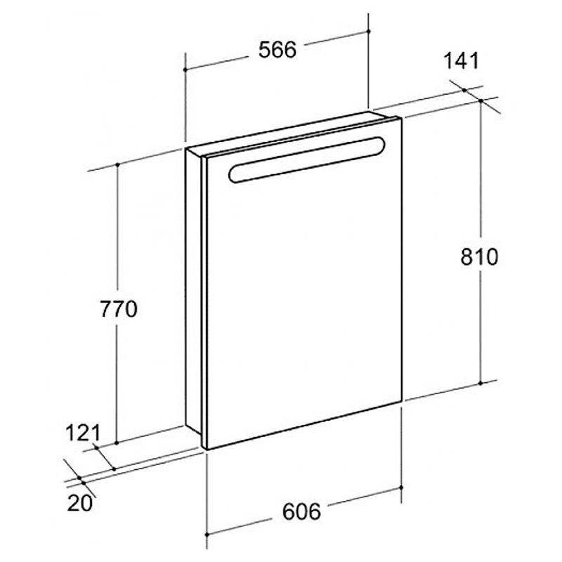 Шкаф с зеркалом для ванной Roca Victoria Nord 600 мм / ZRU9000029 левый