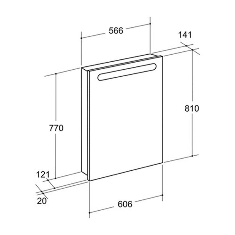 Шкаф с зеркалом для ванной Roca Victoria Nord 600 мм / ZRU9000030 правый