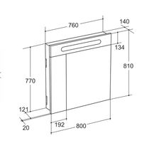Шкаф с зеркалом для ванной Roca Victoria Nord 800 мм / ZRU9000033 — 4
