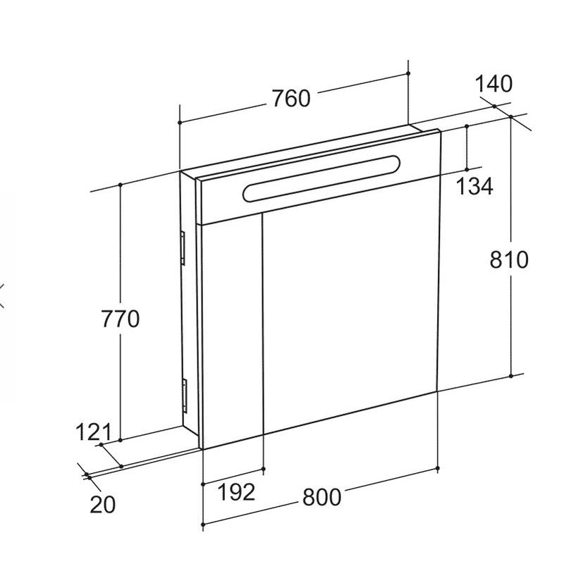 Шкаф с зеркалом для ванной Roca Victoria Nord 800 мм / ZRU9000033