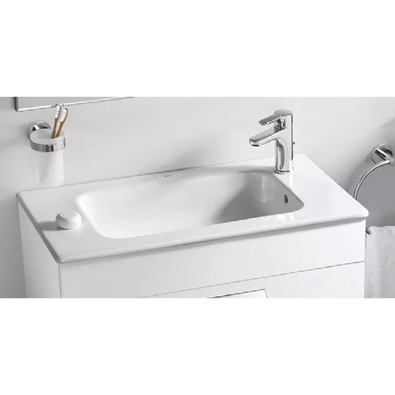 Тумба с раковиной Roca Debba 60 см ZRU9302708 + 32799H00Y белый глянцевый