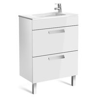 Тумба с раковиной Roca Debba 60 см ZRU9302708 + 32799H00Y белый глянцевый — 1