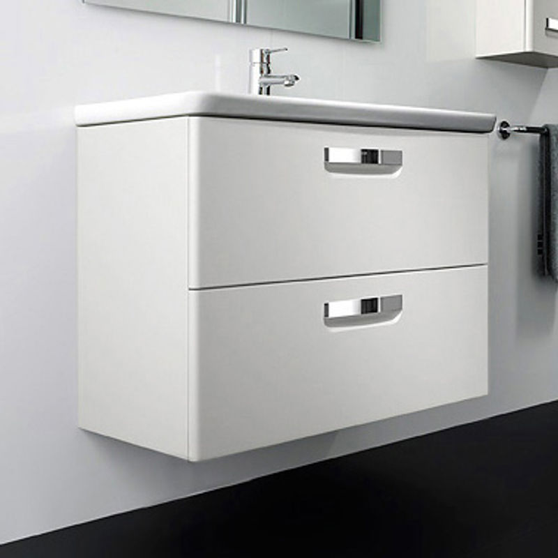 Тумба с раковиной Roca The Gap Original 70 см ZRU9302733 + 327471000 белый матовый