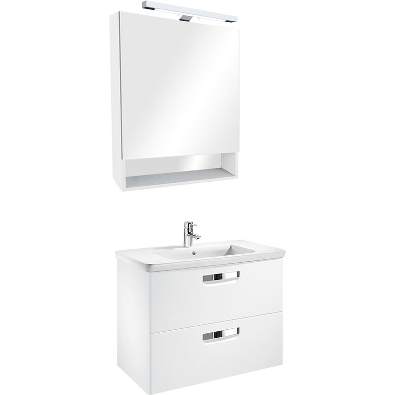 Тумба с раковиной Roca The Gap Original 70 см ZRU9302733 + 327471000 белый матовый