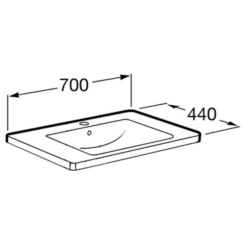 Тумба с раковиной Roca The Gap Original 70 см ZRU9302733 + 327471000 белый матовый