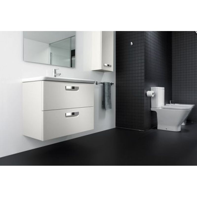 Тумба с раковиной Roca The Gap Original 70 см ZRU9302733 + 327471000 белый матовый