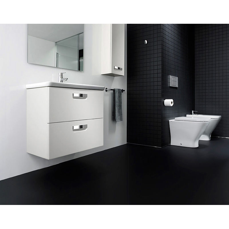 Тумба с раковиной Roca The Gap Original 60 см ZRU9302734 + 327472000 белый матовый