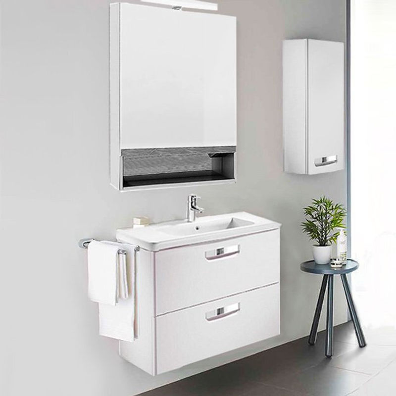 Шкаф с зеркалом для ванной Roca The Gap Original 600 мм / ZRU9302748 белый матовый