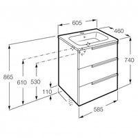 Тумба с раковиной Roca Victoria Ice Edition 60 см 3ящ. ZRU9302834 + 32799E000 белый глянцевый — 4
