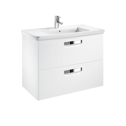 Тумба с раковиной Roca The Gap Original 70 см ZRU9302878 + 327471000 белый глянцевый