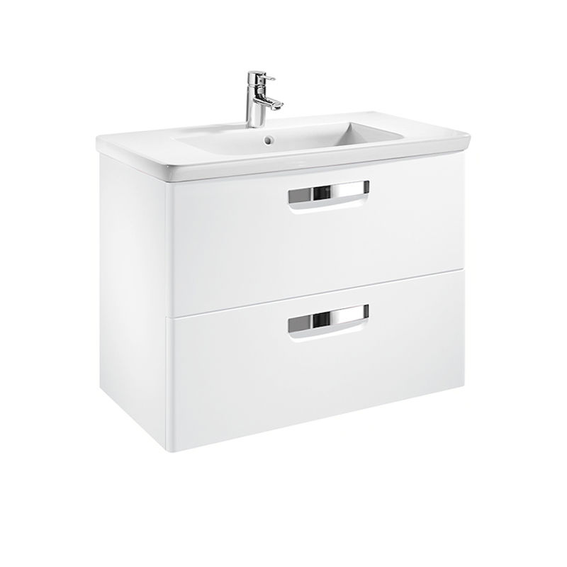 Тумба с раковиной Roca The Gap Original 70 см ZRU9302878 + 327471000 белый глянцевый