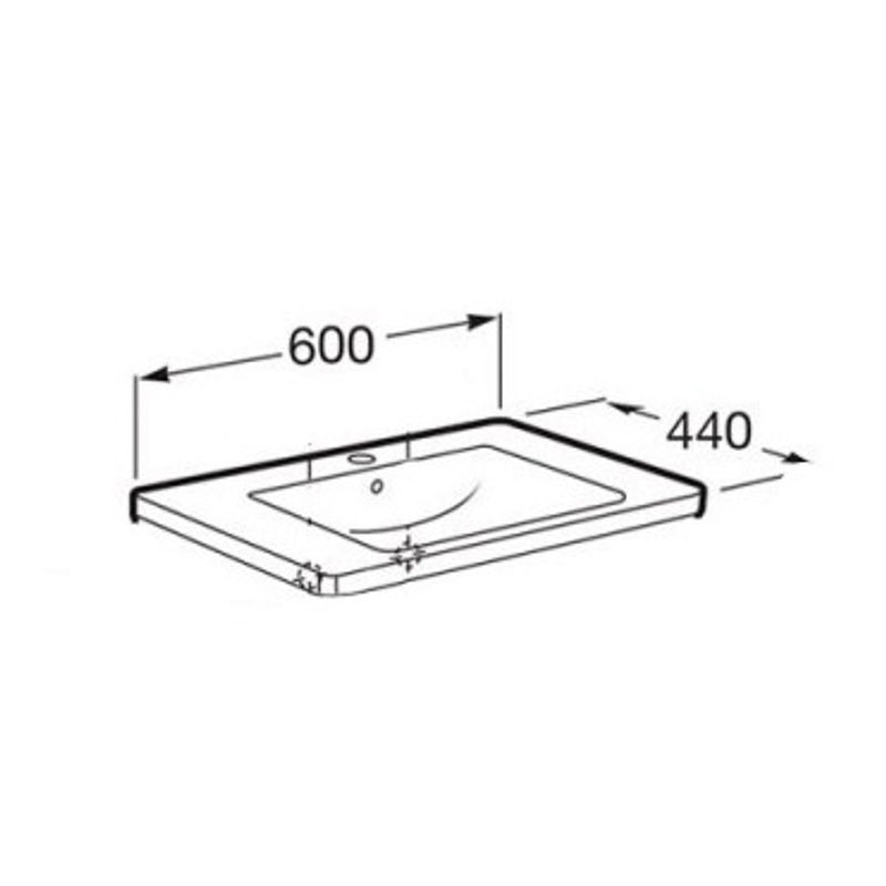 Тумба с раковиной Roca The Gap Original 60 см ZRU9302879 + 327472000 белый глянцевый