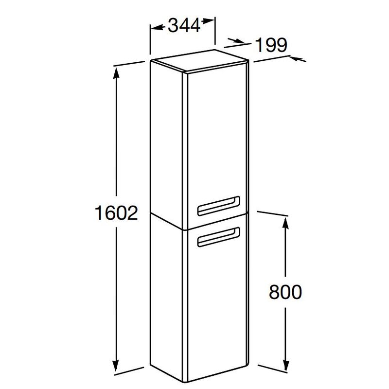 Шкаф-пенал для ванной Roca The Gap Original правый / ZRU9302883 белый глянец