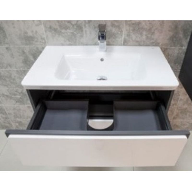 Тумба с раковиной Roca Ronda 70 см ZRU9302964 + 327471000 белый глянцевый/антрацит