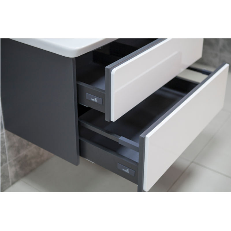 Тумба с раковиной Roca Ronda 70 см ZRU9302964 + 327471000 белый глянцевый/антрацит