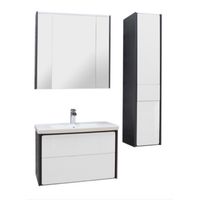 Тумба с раковиной Roca Ronda 80 см ZRU9302965 + 327470000 белый глянцевый/антрацит — 5