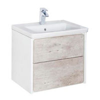Тумба с раковиной Roca Ronda 80 см ZRU9303004 + 327470000 белый глянцевый/бетон — 1