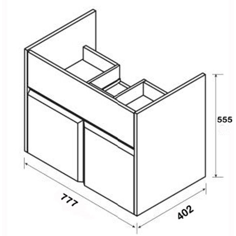 Тумба с раковиной Roca Up 80 см ZRU9303012 + 327470000 белый глянцевый
