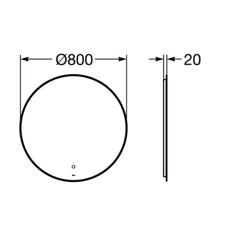 Зеркало Roca Luna 80 см с LED подсветкой / ZRU9307558